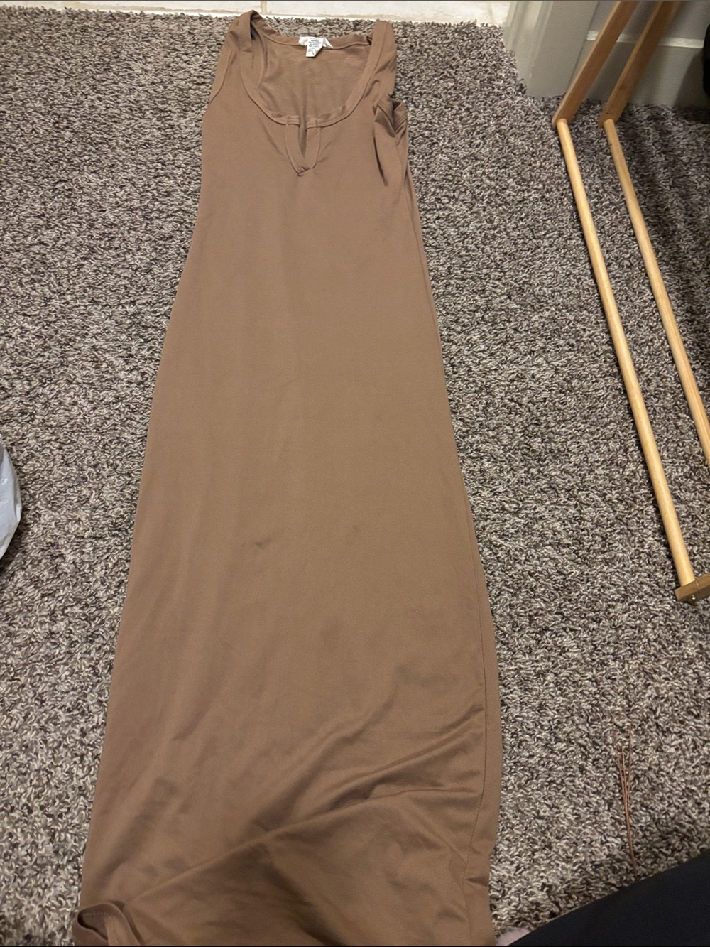 Sleeveless Brown Maxi Dress - Brand Unknown
